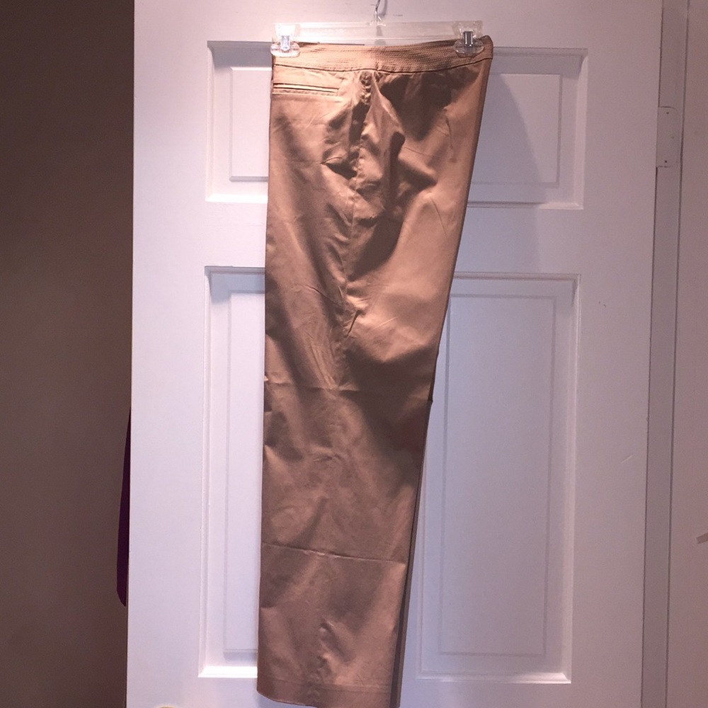 Women’s petite pants. Tan.